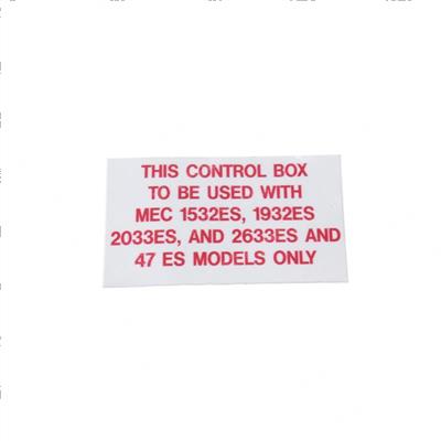 Picture of Decal - Control Box Models