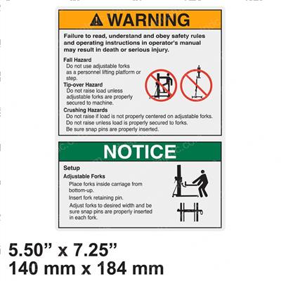 Picture of Decal - Warning Fork Safety