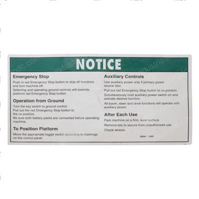 Picture of Decal Notice Grd Oper Instruc
