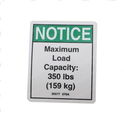 Picture of Decal Notice Max Capacity 350