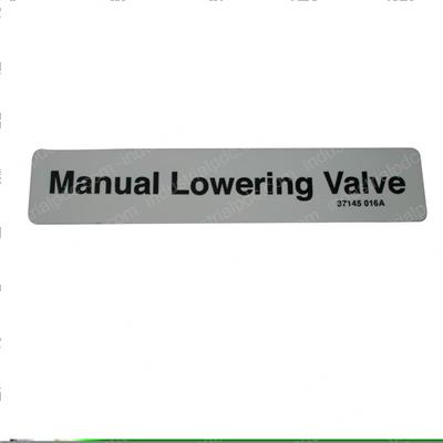 Picture of Decal - Manual Lowering Valve