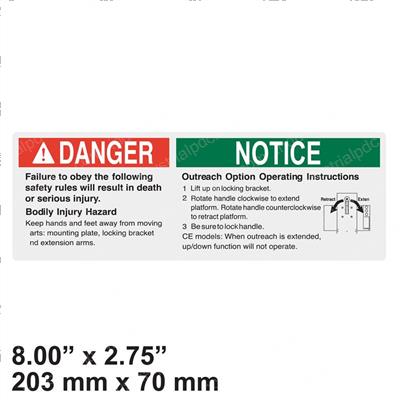 Picture of Decal Danger Outrch Safe/Setup