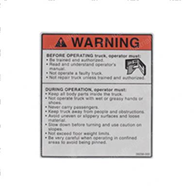 Picture of Decal - Warning Op. Instr.