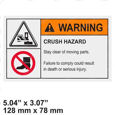 Picture of Decal - Warning Crush Hazard