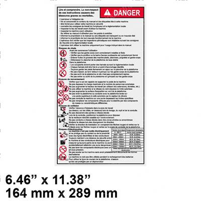 Picture of Decal - Operating Instr French
