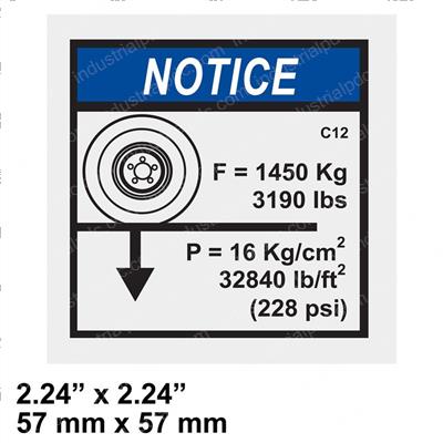 Picture of Decal - Notice F=1450kg/3190lb