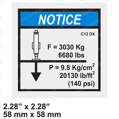 Picture of Decal - Notice 3030kg