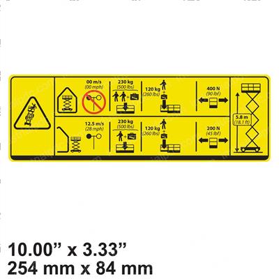 Picture of Decal - Max Load Effort Height