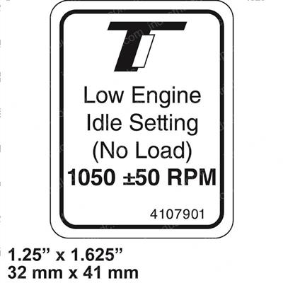 Picture of Decal Low Engine Idle