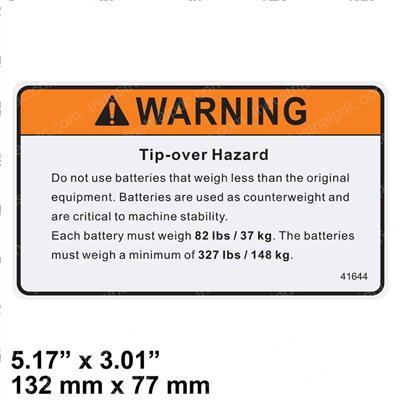 Picture of Decal - Tip Over Hazard