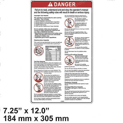 Picture of Decal - Danger Safety Rules