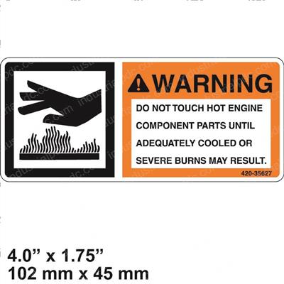 Picture of Decal Warning Hot Engine