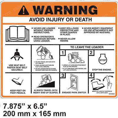 Picture of Decal Warning Instructions