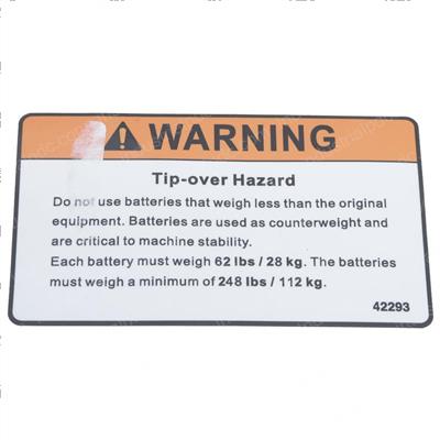 Picture of Decal Warning Tip Over Hazard