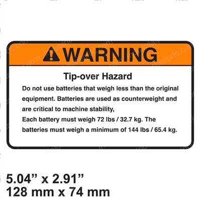 Picture of Decal - Tip Over Hazard