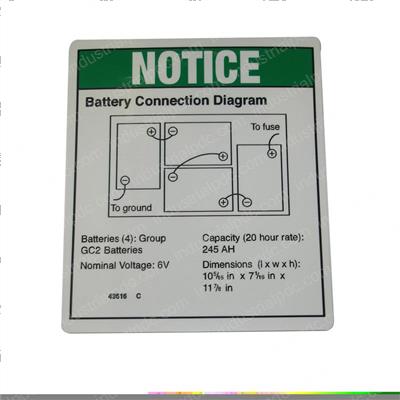 Picture of Decal - Notice Battery Connect