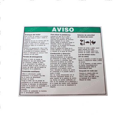 Picture of Decal Notice Operating Instrn