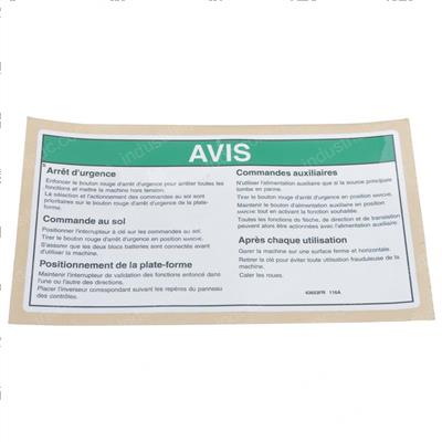 Picture of Decal Notice Grd Oper Instruc