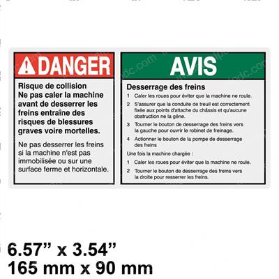 Picture of Decal - Danger Brake Rel Safet