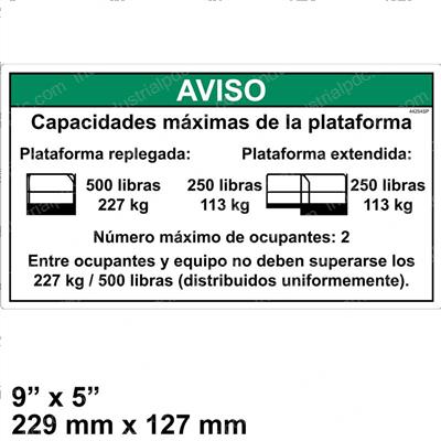 Picture of Decal - Notice Max Cap 500/250