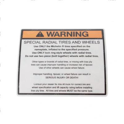 Picture of Decal -  Warning Radial Tires