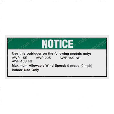 Picture of Decal Notice 20 in Outriggr Ce