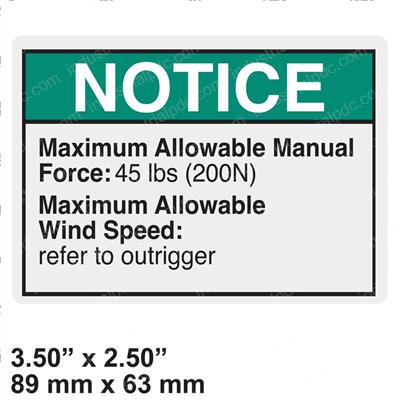 Picture of Decal  - Notice Side Force 45