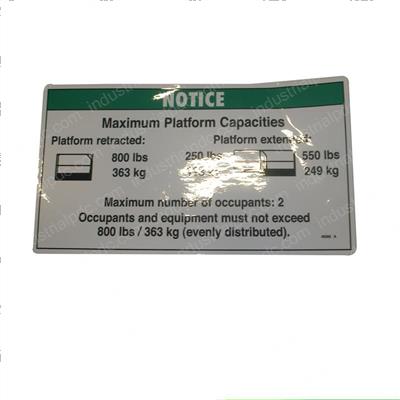Picture of Decal Notice Max Cap 800 Ansi