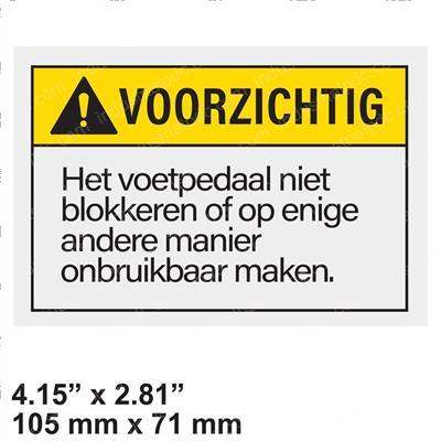 Picture of Decal - Voorzichtig Warning