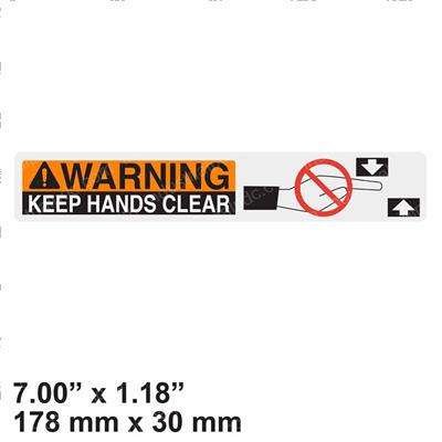 Picture of Decal - Warning Hands Clear