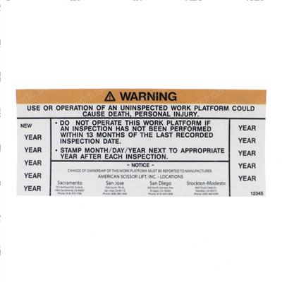 Picture of Decal - Asl Annual Inspection