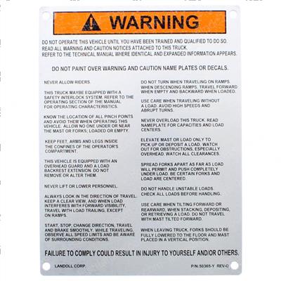 Picture of Nameplate,warning, General