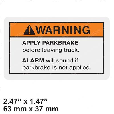 Picture of Decal - Warning Parkbrake