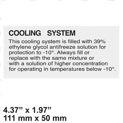 Picture of Decal - Cooling System