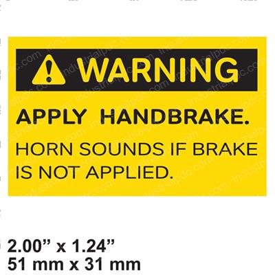 Picture of Plate-Warning Apply Handbrake