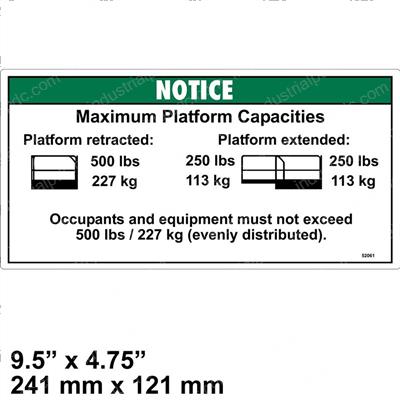 Picture of Decal - Notice Max Cap 500