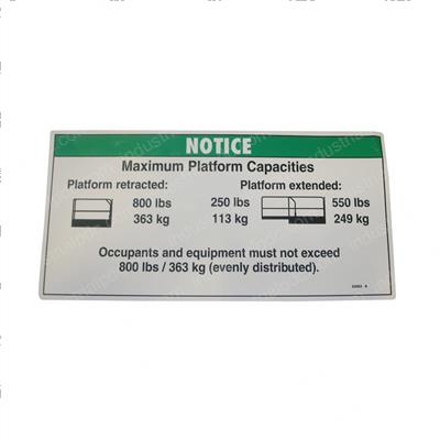 Picture of Decal Notice Max Cap 800 Ce