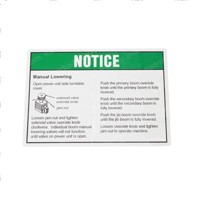 Picture of Decal Notice Manual Lowering
