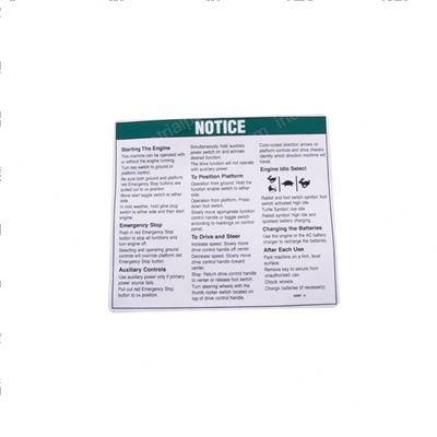 Picture of Decal Notice Oper Inst Be