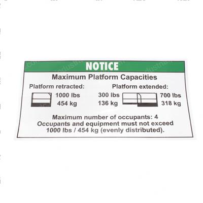 Picture of Decal Notice Max Cap 1000/300