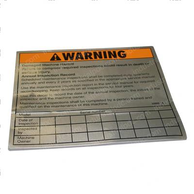 Picture of Decal - Annual Inspect Record