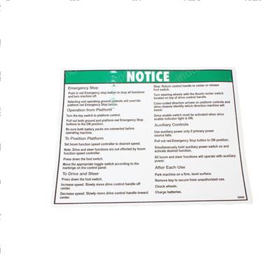 Picture of Decal Notice Op Inst Plat Z45d