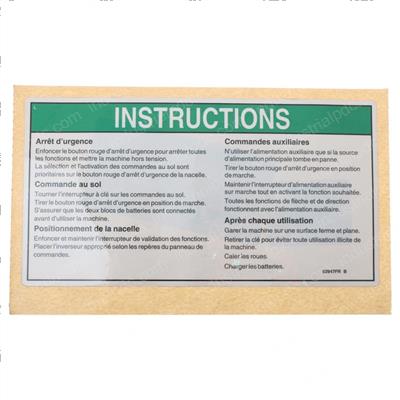 Picture of Decal Notice Op Inst Gr Z45dc