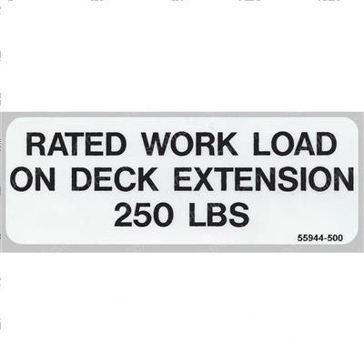 Picture of Decal - Rated Load 250lbs