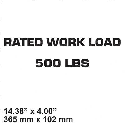Picture of Decal - Rated Work Load 500lbs