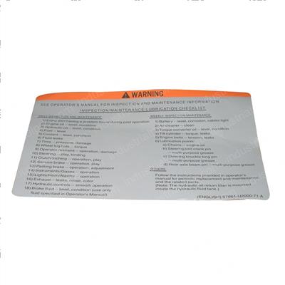 Picture of Plate - Service Indic