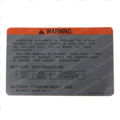 Picture of Plate - Battery Cauti