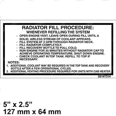 Picture of Decal- Radiator Fill