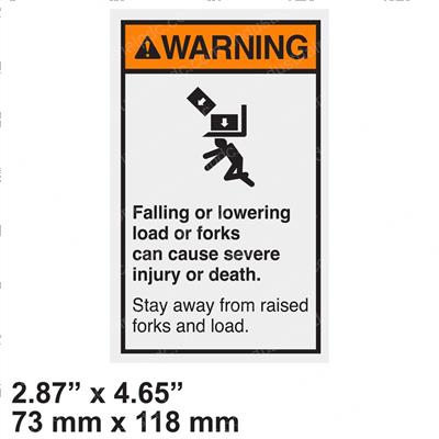 Picture of Decal - Warning Falling Load