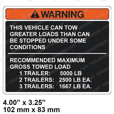 Picture of Decal - Tug Rating 5000 Lbs
